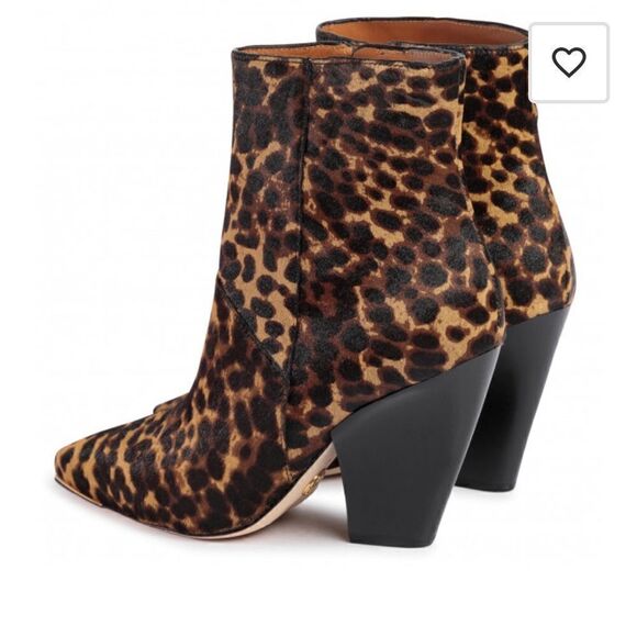 Tory Burch Lila genuine calf hair pointed toe leopard print bootie size 6,5 new - Picture 6 of 16